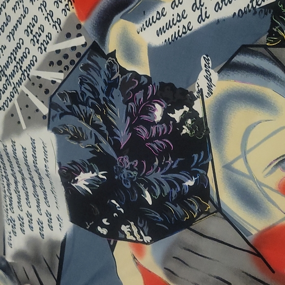 Vintage Remnant Fabric 80s novelty print As Is - Picture 5 of 15